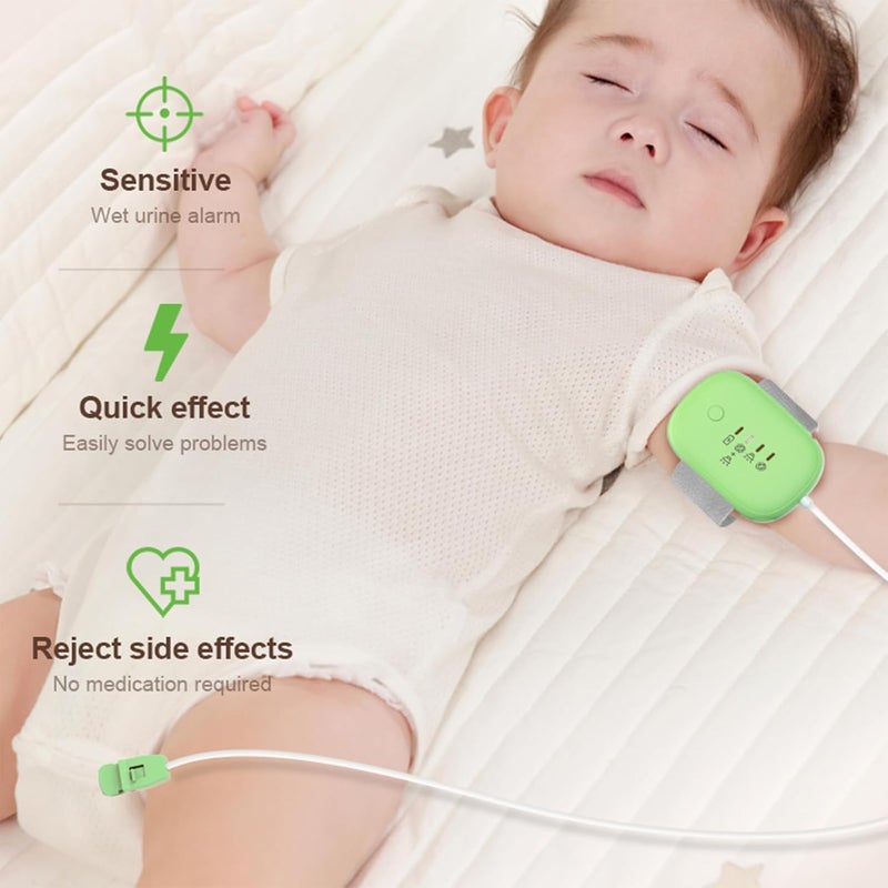 Yoicee Bedwetting Alarm for Boys Girls, Night Time Potty Training Alarm Whit 3 Working Modes, Highly Sensitive Moisture Sensor, USB Rechargeable – Stop Bedwetting Fast, Green - Image 1